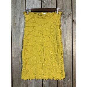 Haystacks Mustard Textured One Size Bodycon Skirt Y2K